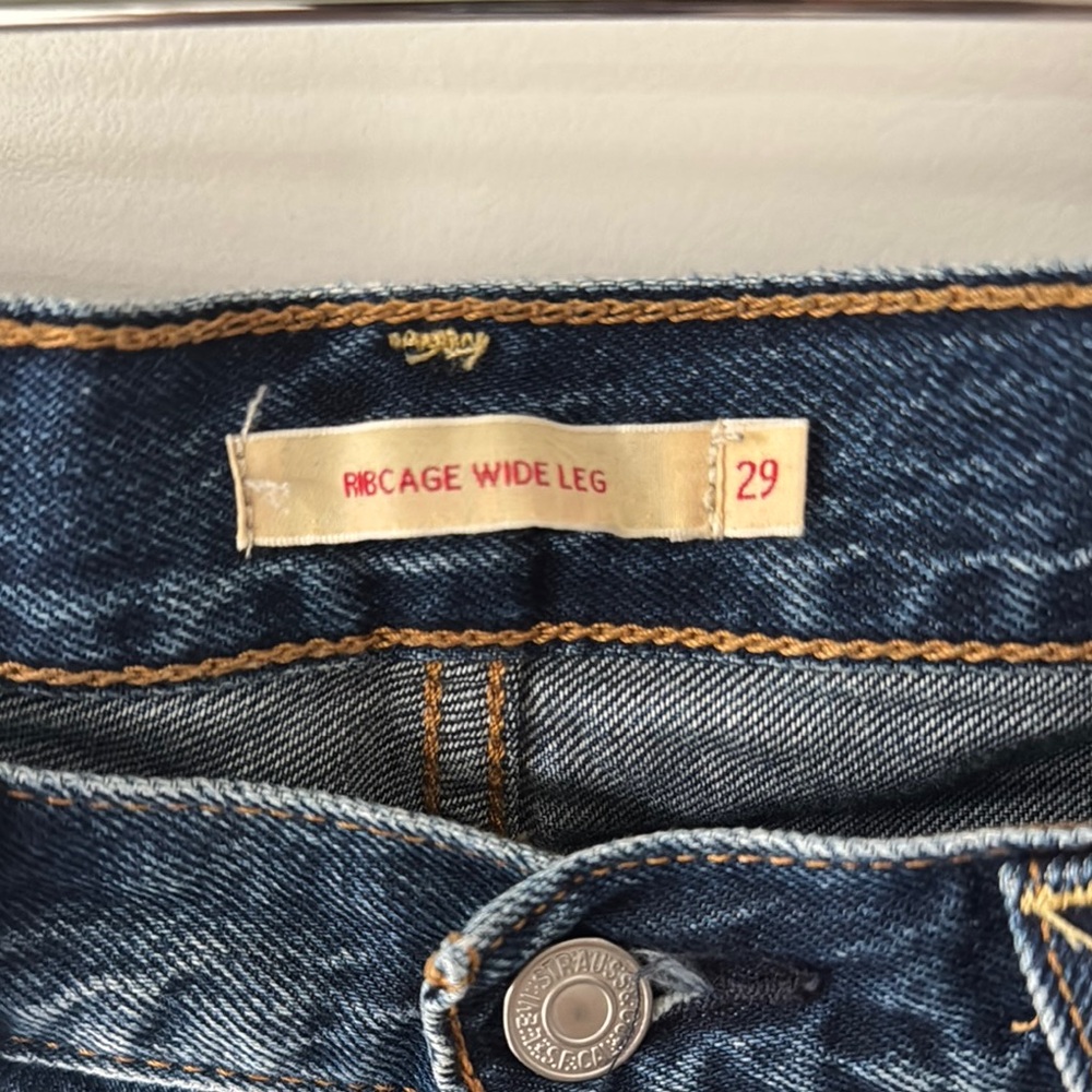 Levi’s Ribcage Wide Leg Blue Jeans 29x34 Tall Long